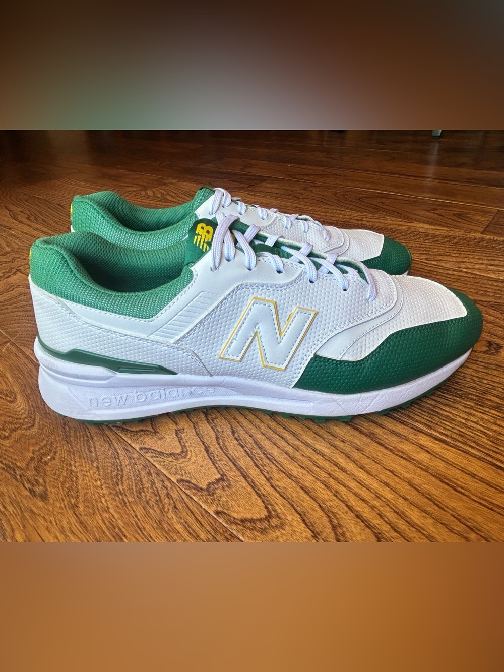 New Balance 997G Men’s Golf shoes White Green Masters Edition Waterproof 13